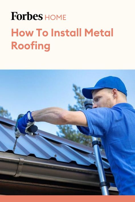 Nothing matches the durability of metal roofing, which will likely last 50 years, but installing metal roofing on your own is a chore. Installing Metal Roofing, Diy Metal Roof, Metal Roof Cost, Metal Roof Installation, Standing Seam Roof, Metal Roofs, Metal Roofing, Roof Installation, Standing Seam