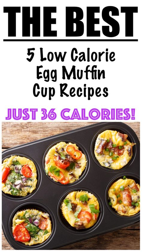 The BEST Low Calorie Egg Muffin Cups Low Calorie Egg Bites, Veggie Egg Muffins, Sausage Egg Muffins, Vegetarian Bacon, Muffin Cups Recipes, Egg Muffins Healthy, Muffins For Breakfast, Bacon Muffins, Egg Muffins Recipe