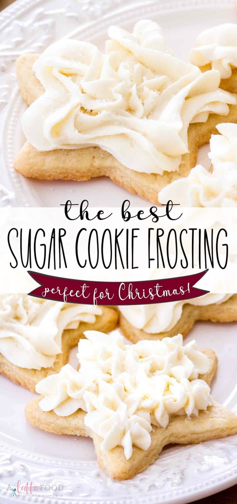 Fluffy Soft Sugar Cookies, White Frosting For Cookies, Fluffy Sugar Cookie Frosting, Crusting Buttercream Frosting For Sugar Cookies, Diy Cookie Icing, Quick Frosting Recipe, Icing For Decorating Cookies, Creative Deserts, Easy Sugar Cookie Frosting