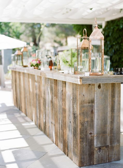 Wedding bar: http://www.stylemepretty.com/2015/08/25/romantic-berry-pink-sonoma-wedding/ | Photography: Josh Gruetzmacher - http://www.joshgruetzmacher.com/ Reclaimed Wood Bars, Tented Reception, Deco Champetre, Bright Decor, Pink Berry, Sonoma Wedding, Rustic Bar, Tent Reception, Wedding Lanterns