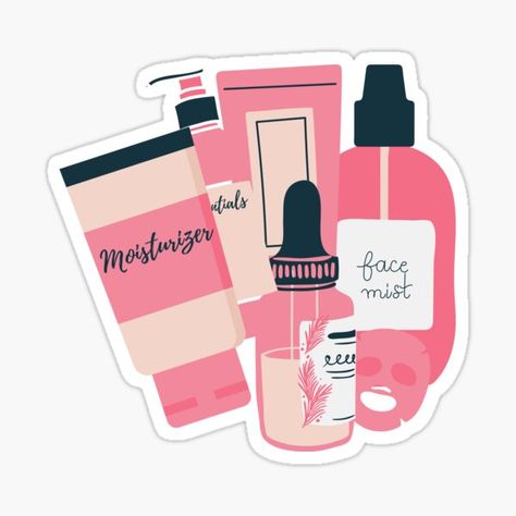 Stickers Skincare, Skin Care Stickers, Skincare Stickers, Product Sticker, Makeup Stickers, Care Pack, Buy Skincare, Study Stationery, Skin Care Packaging