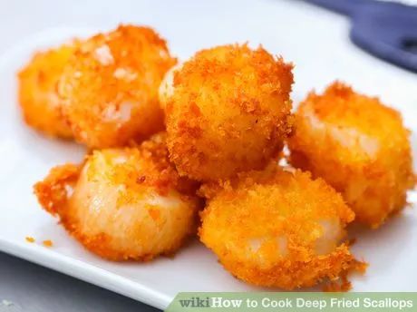 Image titled Cook Deep Fried Scallops Step 10 Deep Fried Scallops, Easy Scallop Recipes, Pan Fried Scallops, Fried Scallops, Yummy Dishes, Deep Fried Food, Shellfish Recipes, Scallop Recipes, 12 Steps