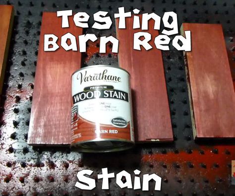 Testing Barn Red Stain Red Wood Stain, Stain On Pine, Red Stain, White Pine, Red Barns, Red Barn, Summer Diy, Red Oak, White Oak