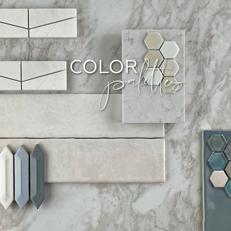 Shop by White Palettes | Daltile Daltile Luxecraft Arteko Antique White, Daltile Bathroom Tile Flooring, Bathroom Tile Palette Ideas, Daltile Mesmerist Spirit, Tile Mood Boards Bathroom, Dal Tile Bathroom, Smart Tiles Bathroom, Daltile Bathroom Shower Walls, Custom Tile Shower Ideas