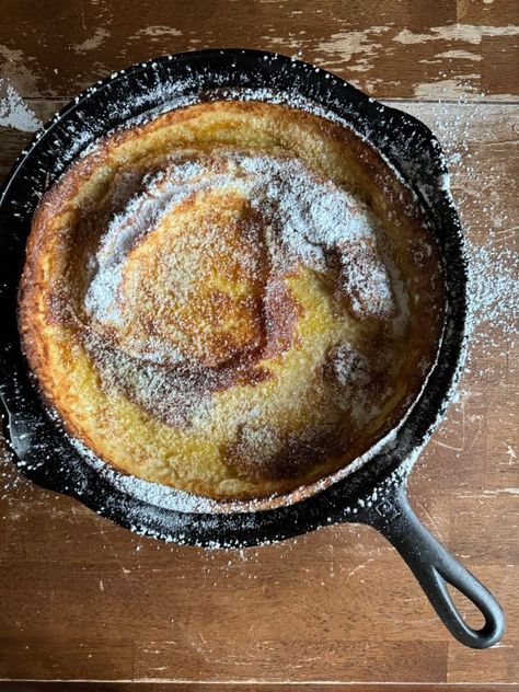 Sourdough Dutch Baby - The Farmstyle Dutch Baby Sourdough, Dutch Baby Recipe Cast Iron Skillet, Healthy Dutch Baby, Almond Flour Dutch Baby, Dutch Baby Pancake Sourdough, Sourdough Dutch Baby, Dutch Baby Recipe, Dutch Baby, Nutrition Labels