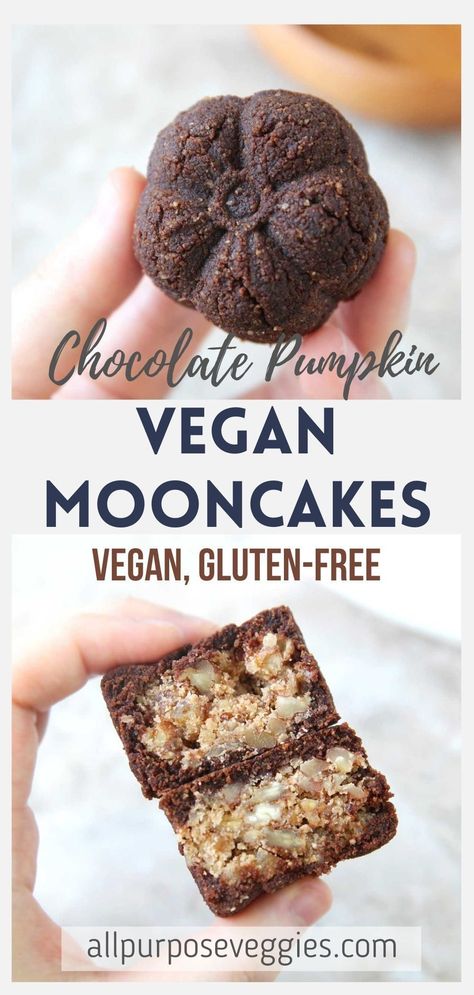 Gluten Free Mooncake Recipe, Gluten Free Moon Cakes, Vegan Moon Cake, Vegan Mooncakes, Korean Treats, Pumpkin Cauliflower, Gluten Free Vegan Recipes Desserts, Mat Inspiration, Pecan Filling