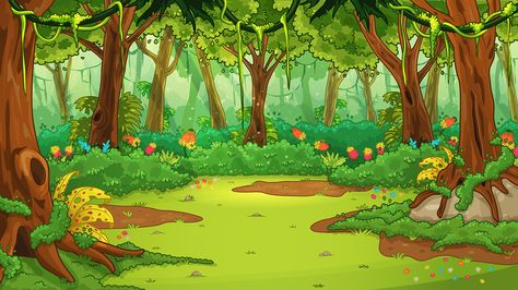 Nature Vector Backgrounds on Behance Cartoon Background Images Hd, Jungle Background For Editing, 3d Cartoon Background, Cartoon Background Images, Nature Animated, Jungle Backdrop, Jungle Cartoon, Jungle Images, Farm Cartoon