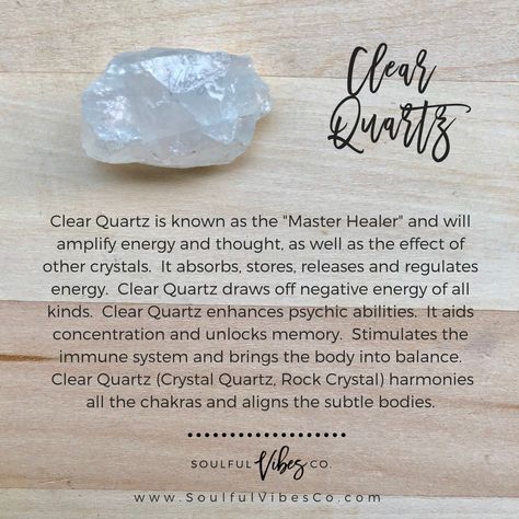 Clear Quartz amplifies the energies of other stones, charging them essentially. It helps to reveal the truth and brings clarity of thought / mind. It amplifies and strengthens the whole aura, and cleanses and shifts energy. It facilitates your personal growth source and is ideal for meditation and contemplation. Clear Quartz gives strong psychic protection and causes awakening. Quartz Crystal Meaning, Sun Element, Water Vibration, April Zodiac, Chakras Crown, Quartz Properties, Planet Sun, White Quartz Crystal, How To Meditate