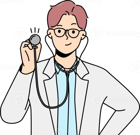 Smiling male doctor with stethoscope Doctor Clipart, Doctor With Stethoscope, Male Doctor, Tree Saw, Wedding People, Heart Tree, Cityscape Photos, Logo Banners, Nature Backgrounds