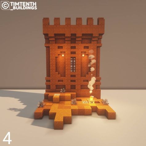 Minecraft Red Sand Builds, Sandstone Minecraft, Sand Builds, Minecraft Mediterranean, Minecraft Badlands, Minecraft Watchtower, Sand Stone Wall, Wall Minecraft, Minecraft Wall Designs