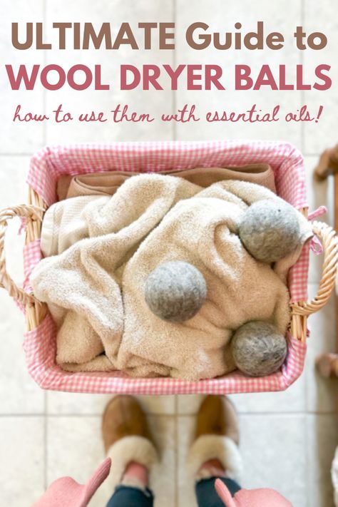 Click through for this ultimate guide to wool dryer balls! Learn how to use wool dryer balls with essential oils, benefits of dryer balls, how to recharge dryer balls, and MORE! Natural Laundry Scent Booster, Essential Oils Benefits, Laundry Scent Booster, Oils Benefits, Scented Laundry Detergent, Happy Homemaking, Laundry Balls, Laundry Scent Boosters, Vintage Housewife