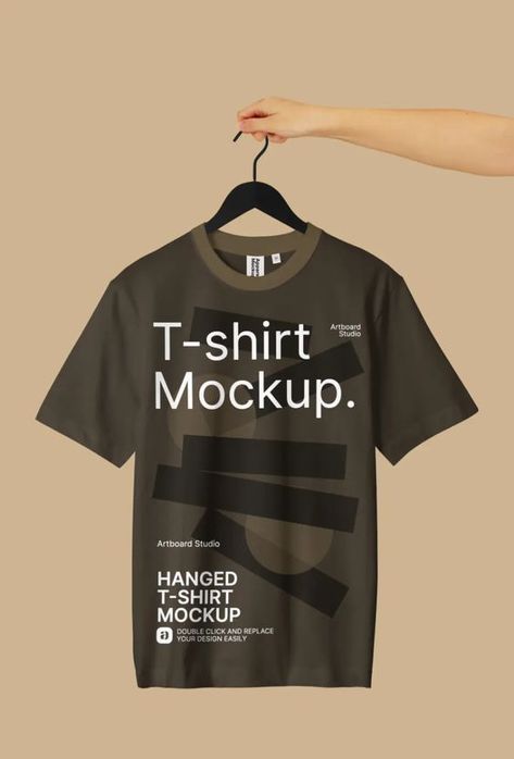 Free T Shirt Mock-up PSD with Hanger Tshirt Mockup Free, Mock Up T Shirt, Shirt Logo Design, Templates Free Design, Blank T Shirts, Free Tshirt, Shirt Print Design, Clothing Mockup, T Shirt Mockup