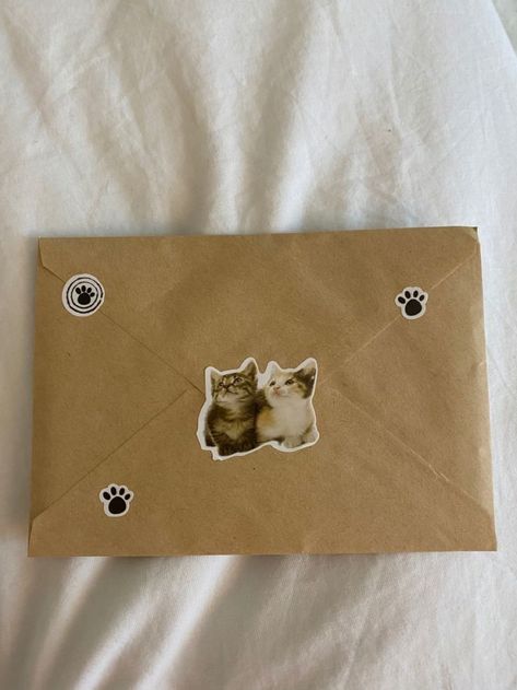 Letter Inspo For Friends, Penpal Envelope, Diy Love Letter, Penpal Inspiration, Partner Gifts, Random Cat, Penpal Letters, Crafted Gifts, Pretty Letters