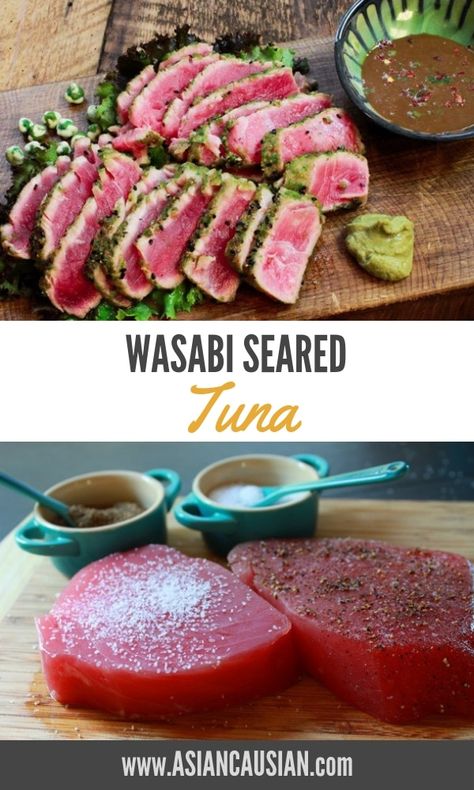 Asian Tuna Recipes, Keto Breakfast Ideas Easy, Seared Tuna Recipe, Japanese Ingredients, Ahi Tuna Recipe, Wasabi Mayo, Breakfast Ideas Easy, Tuna Steak Recipes, Fish Entrees