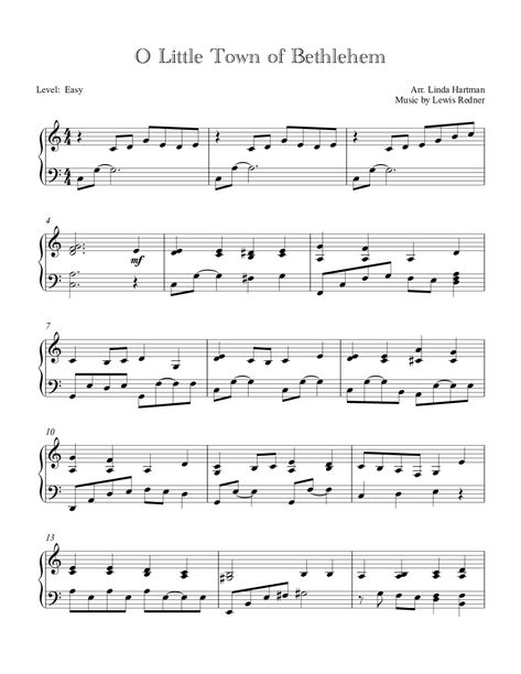 Free Christmas Music, Christmas Piano Sheet Music, Piano Christmas, O Little Town Of Bethlehem, Little Town Of Bethlehem, Free Printable Sheet Music, Christmas Songs Lyrics, Christmas Piano, Online Piano Lessons