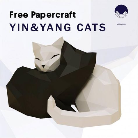 Papercraft Templates Printables, 3d Cats, Origami Templates, 3d Templates, Papercraft Download, Cat Template, Diy Spring Crafts, Free Printable Crafts, Paper Box Template