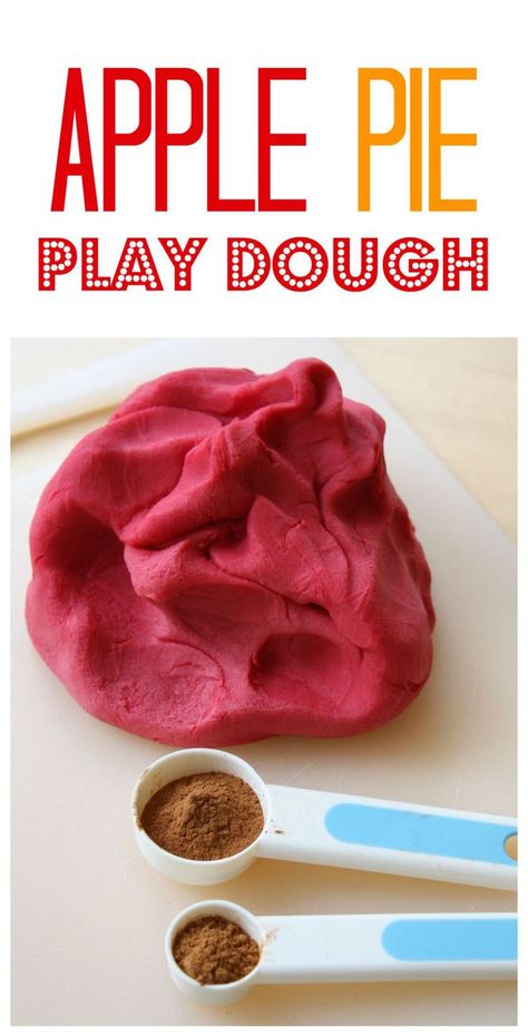 Apple Pie Play Dough. This is a wonderful smooth and silky Play Dough Recipe that really does  smell like apple pie! NO Flour No Salt!! Preschool Apples, Preschool Apple Theme, Play Dough Recipe, Apple Preschool, Apple Unit, Apple Craft, Apple Activities, Preschool Fall, Johnny Appleseed