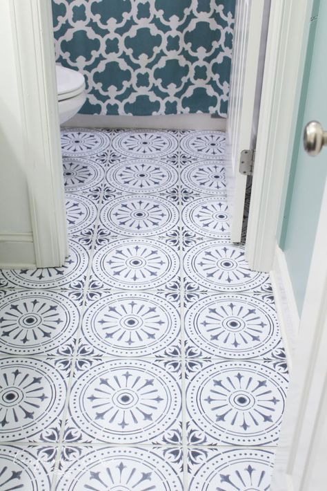 DIY Peel and Stick Vinyl Tile Flooring -- gorgeous cheap DIY flooring option #bathroommakeover #diyhomedecor #peelandsticktiles Inexpensive Flooring, Flooring Bathroom, Sheet Flooring, Cheap Flooring, Girl Bathrooms, Peel And Stick Floor, Sarah Richardson, Vinyl Floor Tiles, Vinyl Tile Flooring