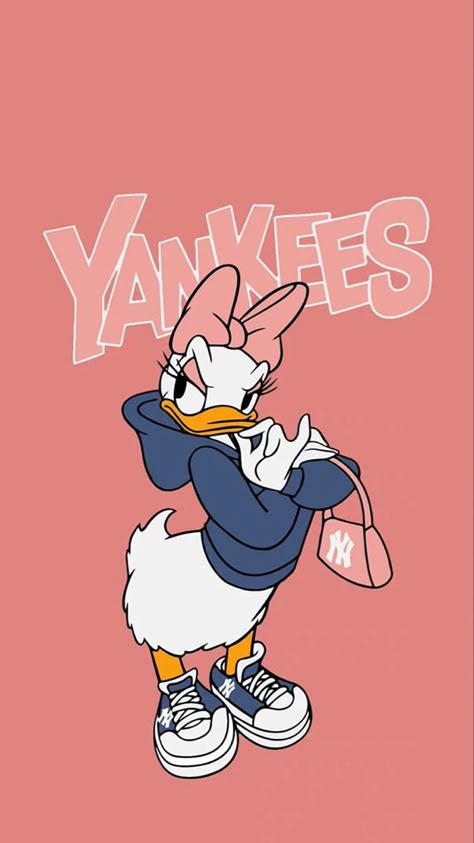 Daisy Duck Wallpaper Aesthetic, Daisy Duck Aesthetic, Daisy Duck Wallpaper, Daisy Cartoon, Mickey Mouse Wallpaper Iphone, Bus Art, Duck Wallpaper, Donald And Daisy Duck, Disney Characters Wallpaper