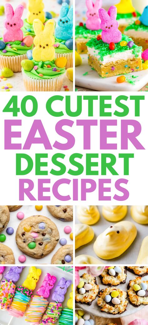 Find the best cute Easter dessert recipes and Easter treat ideas! Fun easy Easter desserts, Easter recipes dessert brunch ideas, Easter food, spring Easter dessert ideas, fun Easter desserts for kids to make. Easter Finger Food, Fun Easter Desserts, Easter Recipes Dessert, Dessert Recipes Easter, Easter Desserts For Kids, Easter Brunch Dessert, Easter Themed Desserts, Brunch Ideas Easter, Desserts For Kids To Make