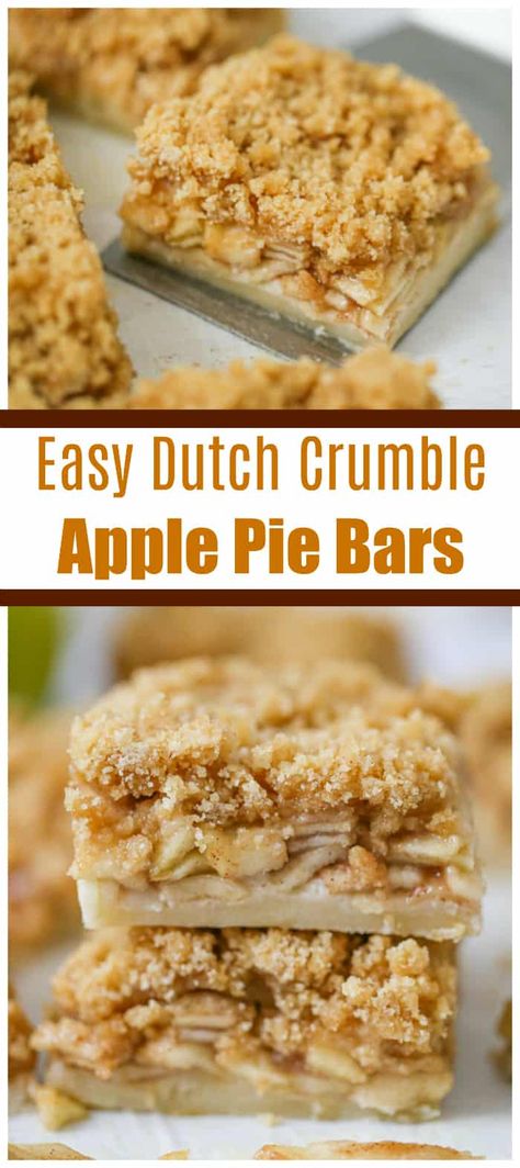 Dutch Apple Pie Bars, Crumble Apple Pie, Apple Pie Bars Recipe, Dutch Apple Pie, Apple Pie Bars, Pie Bar Recipes, Apple Bars, Dutch Apple, Caramel Apple Pie