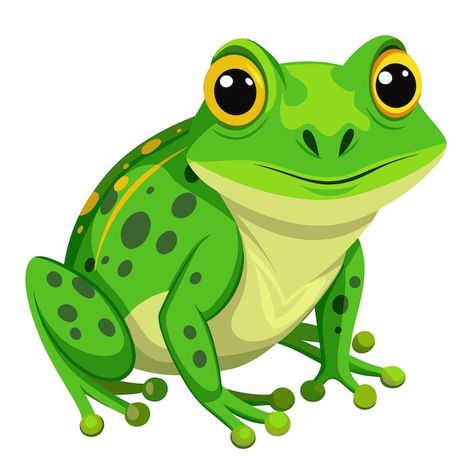 Frog Vectors & Illustrations for Free Download Frog Clip Art, Good Morning Greeting Cards, Green Frog, Good Morning Greetings, Morning Greeting, Premium Vector, Graphic Resources, White Background, Vector Illustration