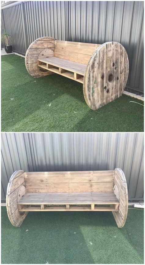 Wooden Spool Projects, Spool Furniture, Blue Deck, Spool Tables, نباتات منزلية, Pallet Decor, Wooden Pallet Projects, Pallet Outdoor, Pallet Furniture Outdoor