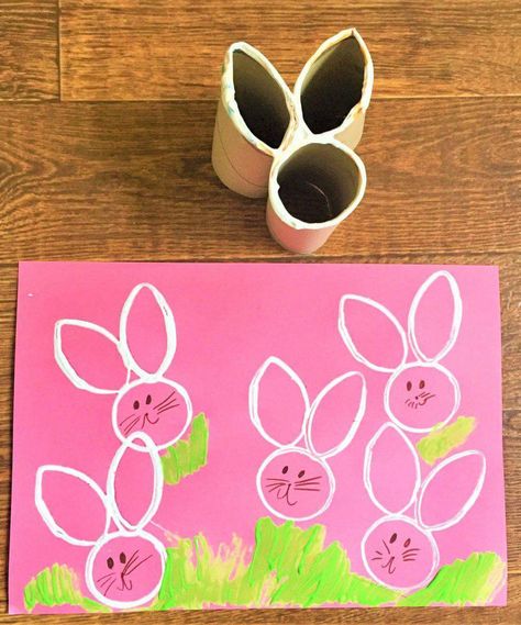 Toilet Paper Roll Bunny Stamp Påskeaktiviteter For Barn, Oppgaver For Barn, Easter Bunny Craft, Diy – Velikonoce, Preschool Easter, Easter Crafts Preschool, Easter Crafts For Toddlers, Bunny Craft, Easter Crafts For Adults