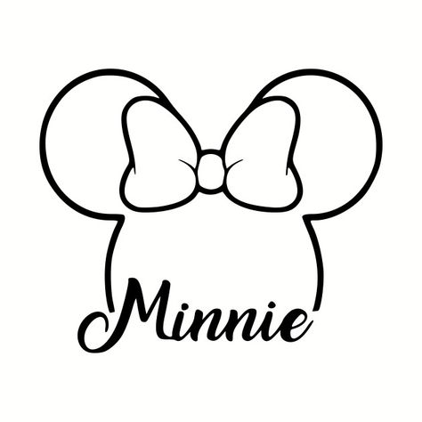 Minnie Mouse Outline, Minnie Mouse Stickers, Minnie Mouse Drawing, Minnie Mouse Svg, Mouse Tattoos, Mickey Mouse Images, Mouse Silhouette, Minnie Mouse Pictures, All Crafts