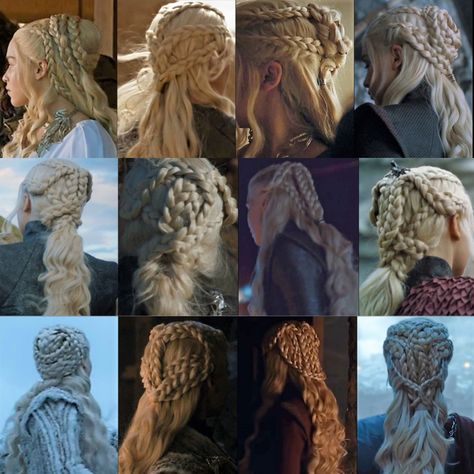 May H on X Daenerys Braids, Game Of Thrones Hairstyles, Daenerys Targaryen Hair, Daenerys Hair, Targaryen Hair, Hair Expo, Preppy Hairstyles, Medieval Hairstyles, Fancy Braids