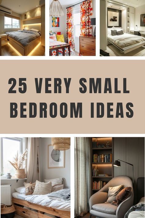 Super Small Bedroom Ideas, Diy Bedroom Hacks, Tiny Bedroom Ideas For Couples, Small Bedroom Decoration Ideas, Bedroom Ideas For Couples Cozy, Rental Bedroom, Very Small Bedroom Ideas, Small Bedroom Hacks, Small Bedroom Ideas For Women