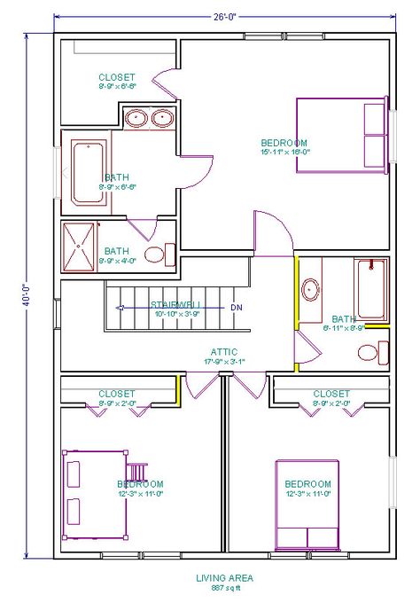 Attic Renovation: 3 Bedrooms and 2 Baths Small House With Attic Floor Plans, Small House With Attic, Attic Stairs Ideas, House With Attic, Attic Floor, Decor Closet, Kids Bedroom Remodel, Attic Staircase, Attic Renovation Ideas