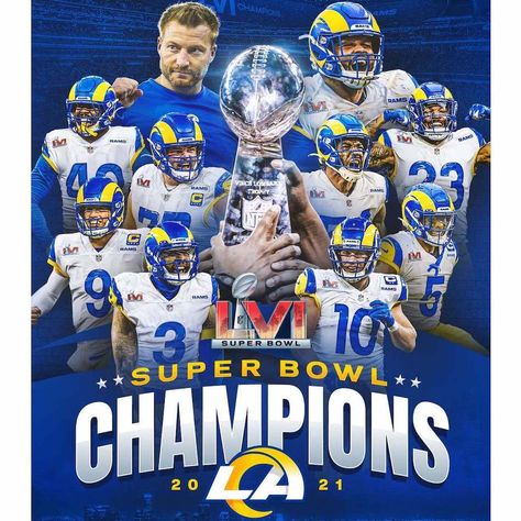 The Los Angeles Rams are Super Bowl Champions! Honor the huge win with Super Bowl LVI gear and collectibles. La Rams Football, Cooper Kupp, Ram Wallpaper, Nfl Football Art, Super Bowl Nfl, Rams Football, Superbowl Champions, Super Bowl Champions, La Rams