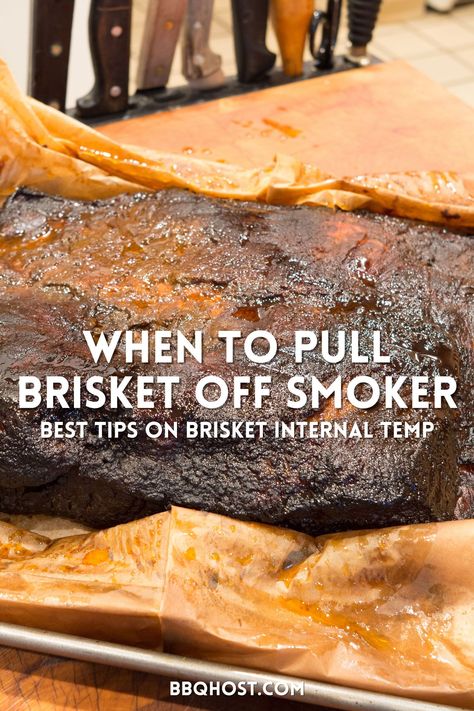 Brisket is a tough cut of beef, known for being hard to cook. However, anyone can learn to master it. To achieve a perfect smoked brisket, cook it slowly with indirect heat to turn collagen into gelatin. Overcooking makes it dry and chewy. A tender juicy smoked brisket is moist inside, crunchy outside, and perfectly smoky. This requires time and patience. This article offers tips on the best temperature for cooking brisket and when to pull it off the smoker for your next barbecue. Electric Smoker Brisket, Oven Baked Brisket, Smoked Brisket Rub, Cooking Brisket, Smoker Brisket, Texas Smoked Brisket, Pulled Brisket, Baked Brisket, Smoked Jerky