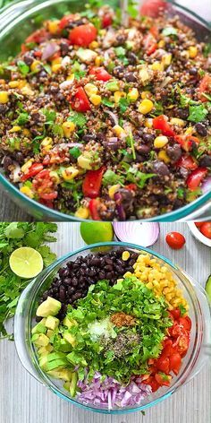 Salad Caesar, Mexican Quinoa Salad, Salad Quinoa, Salad Avocado, Black Beans Corn, Mexican Quinoa, Resep Salad, Resep Diet, Best Salad Recipes