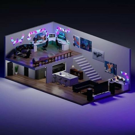 Gaming House, Small Game Rooms, Media Room Design, Computer Gaming Room, 3d Room, Gamer Room Decor, Video Game Room Design, Video Game Rooms, Bedroom Setup