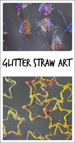 Glitter Art For Kids, Art With Straws, Van Gogh For Kids, Kindergarten Space, Easy Art Activities, Process Art Activities, Galaxy Crafts, Paper Activities, Simple Arts And Crafts