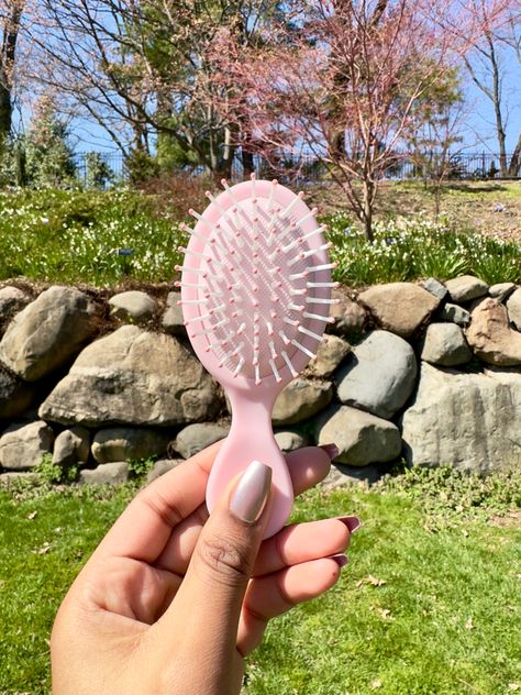 Pink Hair Brush, Mini Hairbrush, Mini Hair Brush, Girly Fits, Easy Hairstyles For Thick Hair, Mini Brush, Hair Tie Accessories, Study Decor, Pink Stuff