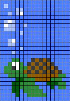 Cross Stitch Turtle Pattern, Turtle Pixel Art, Animal Pixel Art, Teddy Bear Quilt Pattern, Sea Tortoise, Pixel Quilting, Graph Crochet, Aquatic Turtles, Quilt Block Patterns Free