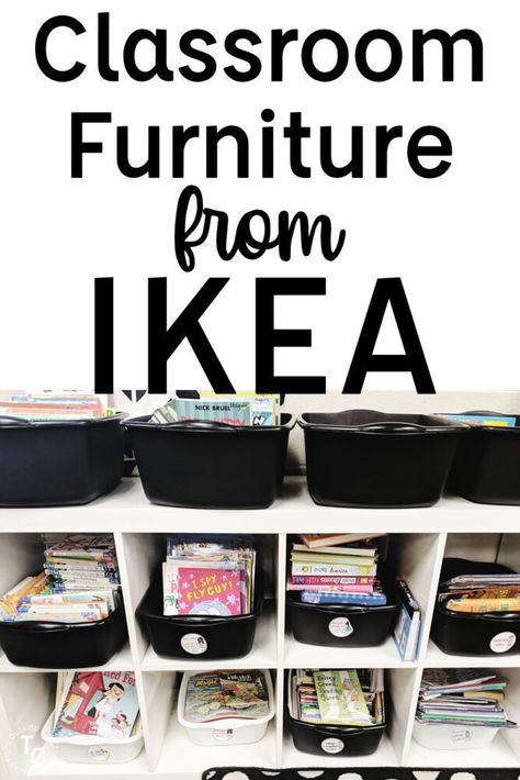 From storage to organization to seating to furniture, IKEA has everything you need to get your classroom ready.  These IKEA must haves include pieces for flexible seating, library organization and bookshelves, rugs, book bins, and supply carts for small groups.  Whether you're a first year teacher or a veteran looking to change up your classroom, these pieces are perfect for your elementary school classroom. #ikea #classroomfurniture #classroomdecor Black And White Classroom Decor, White Classroom Decor, Ikea Classroom, Black And White Classroom, White Classroom, Classroom Library Organization, Flexible Seating Classroom, Classroom Hacks, Book Bins