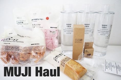 8 Products I Purchased at Muji Store in Japan - Muji Haul | It has grown on me! Muji Haul, Muji Products, Japan Haul, Muji Store, Hatomugi Skin Conditioner, Squid Ink Pasta, Japanese Plum, Japanese Sweet Potato, Japanese Sweet