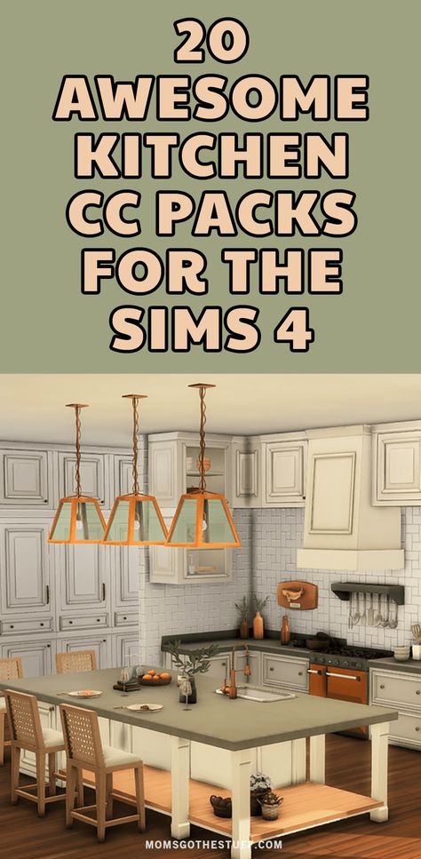 Elevate your Sim's kitchen style with custom content packs for The Sims 4! Our selection of CC packs can help you create a unique kitchen look that stands out from the crowd. Add personality to your Sims space and give them the kitchen of their dreams Farmhouse Sink Sims 4 Cc, Sims 4 Vintage Kitchen Cc, Sims 4 Cc Luxury Kitchen, Sims4 Kitchen Ideas, Sims 4 Kitchen Cc Maxis Match, Sims 4 Furniture Cc Kitchens, Sims Cc Kitchen, Sims Kitchen Cc, Sims4 Kitchen Cc