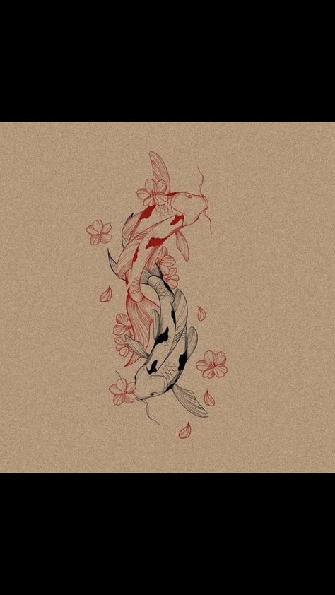 Koi Fish Stamp Tattoo, Red Ink Koi Fish Tattoo, Koa Fish Tattoo, Koi Fish Line Tattoo, Koi Fish Tattoo Linework, Coy Carp Tattoo, Koi Fish Sternum Tattoo, Koi Fish Hip Tattoo, Romantic Tattoos For Women