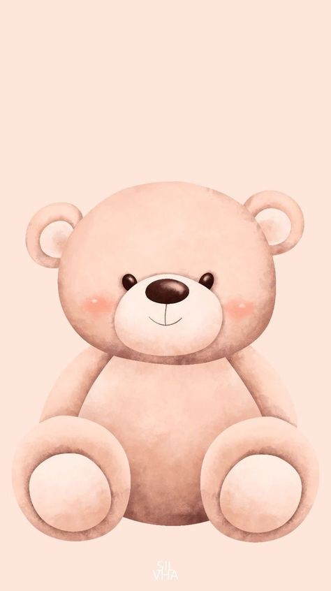 Cute Bear Wallpaper, Pink Bear Baby Shower, Bunny Ballerina, Teddy Bear Drawing, Idee Babyshower, Teddy Bear Wallpaper, Pop Baby Showers, Bear Drawing, Bear Character