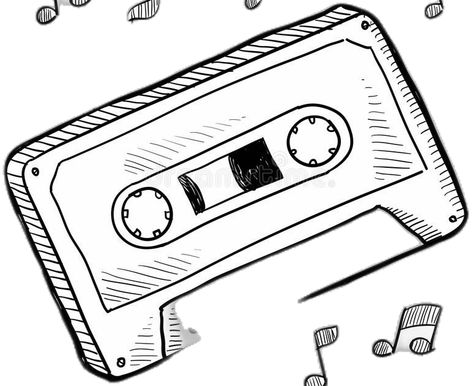 Tape Illustration, Cassette Tape Art, Tape Art, Doodle Style, Cassette Tape, Cassette Tapes, Coloring Pages For Kids, Stock Vector, Coloring Pages