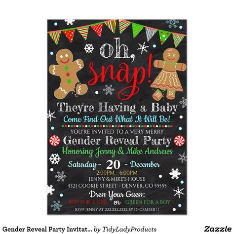 Gender Reveal Party Invitation Christmas Gender Reveal Party, Christmas Gender Reveal, Gender Reveal Baby Shower Themes, Pregnancy Ideas, Christmas Invite, Lights Party, Gender Reveal Themes, Gender Reveal Party Invitations, Invitation Text