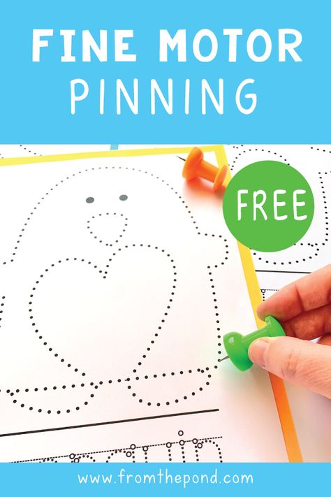 Poke Pages Preschool, Free Pokey Pin Pages, Poke Pictures Preschool, Pokey Pin Activities, Poke Pin Pictures Free, Free Hole Punch Activities Fine Motor Skills, Push Pin Art For Kids Free, Push Pin Fine Motor Activities Free, Penguin Fine Motor Activities