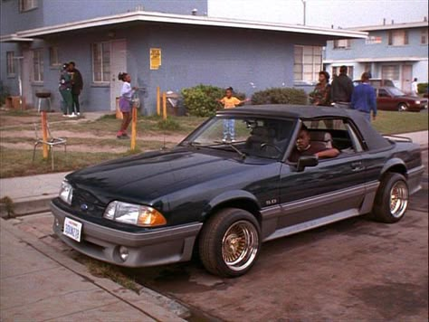 Menace II Society... I wanted a 5.0 on daytons so bad Tyrin Turner, Menace 2 Society, Menace Ii Society, Foxbody Mustang, 93 Mustang, Custom Wheels Cars, Fox Mustang, Vintage Bmx Bikes, Horse Collection