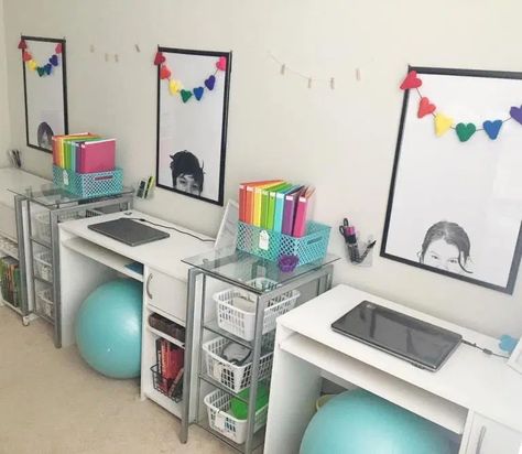 20 Cute Kids Study Room Ideas | Extra Space Storage Kids Study Room Design, Kids Study Room Ideas, Kids Homework Room, Kids Study Room, Kids Study Spaces, Study Room Ideas, Kids Desk Organization, Kids Study Area, Study Room Decoration