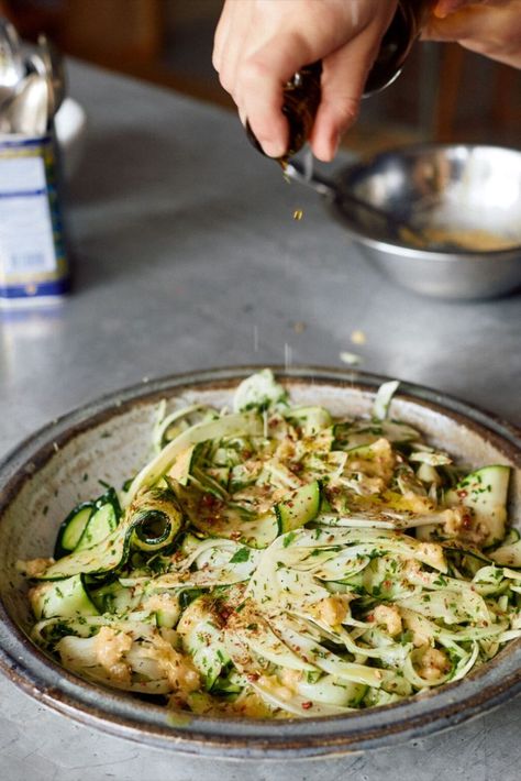 Best Rigatoni Recipe, Courgette Salad, Courgette Recipes, Yotam Ottolenghi Recipes, Ottolenghi Recipes, Fresh Summer Salad, Preserved Lemon, Summer Vegetables, Kitchen S